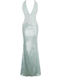 Miss Circle New York - Wendale Mint Sequin Plunging Mermaid Maxi Dress - Lyst