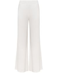 Mandragora - Neutrals Ecru Knit Pants With A Straight Leg And High Waist Made Of Viscose – Ivy - Lyst