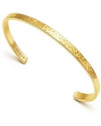 Unaloe - Open Plated Rigid Bangle With Small Hammered Band – Jewelry For - Lyst