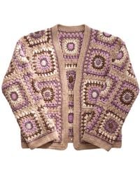 Ana Chic - Lilac Sunburst Handmade Crochet Cardigan - Lyst