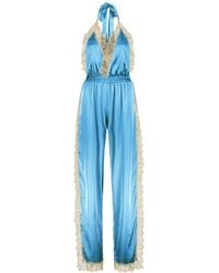 Noblesse Oblige - Duck Egg Long Open Leg Romper - Lyst