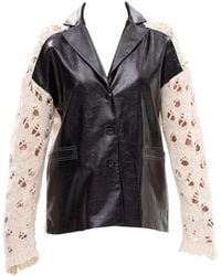 Maison Bogomil - Back Shift – Glossy Leather Blazer With Knitted Sleeves & Back - Lyst