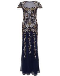 Raishma - Maris Is A Sweetheart Neckline,with Capped Sleeves With Beaded & Sequin Embroidery Throughtout Gown - Lyst