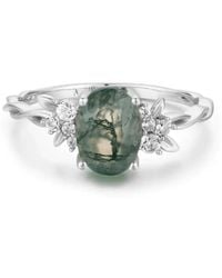 Azura Jewelry New York - Enchanted Garden Moss Agate Ring Solid - Lyst
