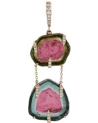 Artisan - 18K Rose Watermelon Tourmaline & Diamond Pendant - Lyst