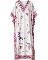 LOVEIST STORE - Morrocco Statement Print Silky Satin Kaftan Dress - Lyst