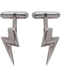 Edge Only - 3D Flat Top Lightning Bolt Cufflinks Sterling - Lyst