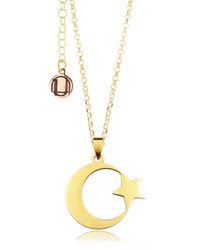 Unaloe - Vermeil Crescent Moon And Star Necklace – Sterling Islamic Jewelry Symbol Of Faith & Spirituality - Lyst
