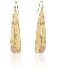 Rare Matters Jewelry - Organic Gemstone Petal Earrings Rose Quartz - Lyst