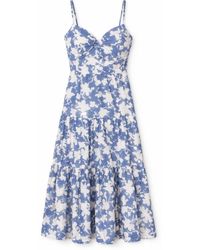 House of Gl - Elira Cotton Sweetheart Neckline Midi Dress With Smocked Back - Lyst