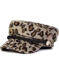 Chanel Joan Elkayam - Braided Trim Leopard Print Baker Boy Hat - Lyst