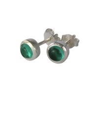 The Jewellery Store London - May Birthstone Earring Studs – Emerald Gemstone - Lyst