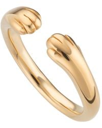 Lily Charmed - Plated Open Paw Hug Ring - Lyst