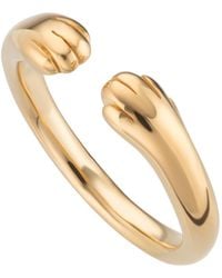 Lily Charmed - Plated Open Paw Hug Ring - Lyst