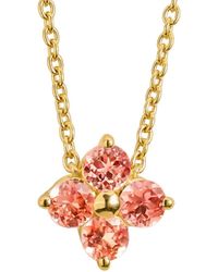 Juvetti - Clover Padparadscha Sapphire Necklace - Lyst