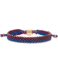 Harbour Uk - Men Wine Red & Blue Rope & Bronze Bracelet For Men - Lyst