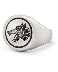 Snake Bones - Wolf Signet Ring - Lyst