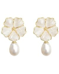 Agora Jewellery - Bavella Mini Drop Pearl Earrings - Lyst
