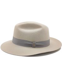 DORIA 1905 - Neutrals Neutral Smooth Lapin Felt Fedora Hat - Lyst