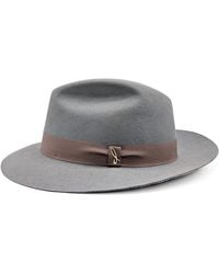 DORIA 1905 - Ash Smooth Lapin Felt Fedora Hat - Lyst