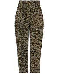 Nooki Design - Caroline Leopard Trousers In Khaki - Lyst