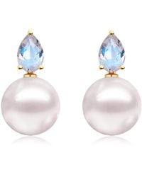 Kai Fine Jewelry - Solid Natural Moonstone & Freshwater Pearl Venus Tears Convertible Earrings - Lyst