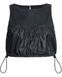 Audrey Vallens - All-Gen Gathered Detail Crop Tank Top - Lyst