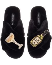 Laines London - Classic Laines Slippers With Dom Darling Champagne Brooches - Lyst
