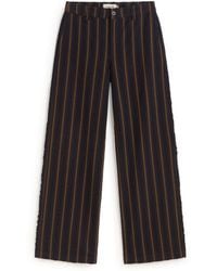 Thinking Mu - Serena Striped Seersucker Straight Pants - Lyst