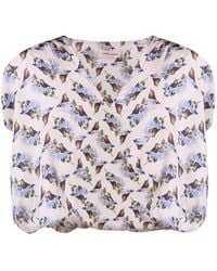 Traffic People - Neutrals Hummingbird And Bird Print Whispers Cropped Top - Lyst