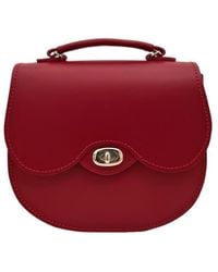 Zatchels - Handmade Leather Twist Lock Saddle Bag - Red | One Size | - Lyst