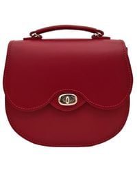 Zatchels - Handmade Leather Twist Lock Saddle Bag - Red | One Size | - Lyst