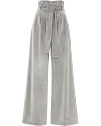 Julia Allert - Velvet High Waist Trousers - Lyst