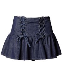 Love and Nostalgia - Niki Gathered Mini Skirt - Lyst