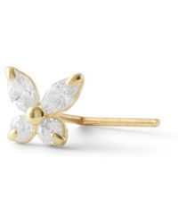 Zahav Jewelry - 14K Solid 24G Butterfly Cz L Shape Nose Stud - Lyst
