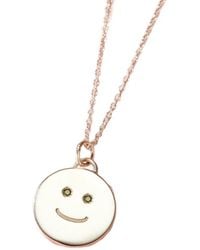 Posh Totty Designs - Sterling Happy Face Emerald Diamond Pendant Necklace - Lyst