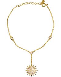 Ebru Jewelry - Diamond & Sun Fashion Style Hand Bracelet - Lyst