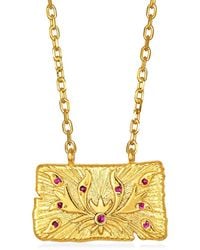 Myrto Katramadou Jewellery - Lotus Necklace-Plated-Ruby - Lyst
