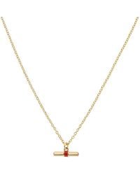 Auree - Havana & Tomato Enamel T-Bar Necklace - Lyst