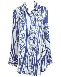 Saniya Khan - Saniya Paisley Print Silk Shirt - Lyst