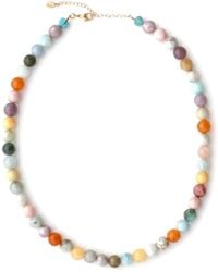 Kris Nations - Mixed Gemstone Baller Beaded Necklace - Lyst