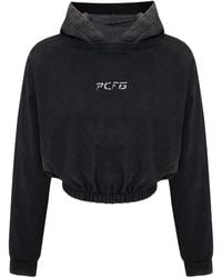 Pcfg - Acid Washed Crop Hoodie - Lyst