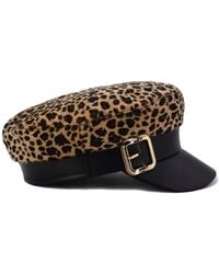 Chanel Joan Elkayam - Leopard Print Buckled Baker Boy Hat - Lyst