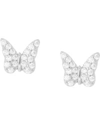 KAMARIA - Butterfly Stud Earrings With Crystals - Lyst