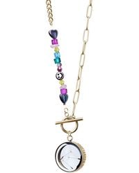 My Little Nature - Dandelion Plated Necklace With Joyful Beaded Toggle Chain - Lyst