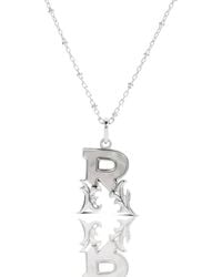 Kasun - Solid R Initial Necklace With Mother Of Pearl - Lyst