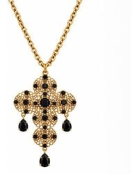 Vstyle - Crystal Filigree Statement Cross Necklace - Lyst