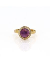 Ebru Jewelry - Gold & Diamond Amethyst Gemstone Ring - Lyst