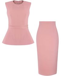 Tia Dorraine - Cotton Candy Sleeveless Fitted Top & Pencil Midi Skirt Set - Lyst