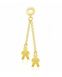 Unaloe - Plated Pavé Effect Double Chain Drop Earrings Charms Jewelry For - Lyst